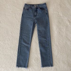 Primark High Rise Straight Leg Jeans Denim Co. Raw Hem Size 0